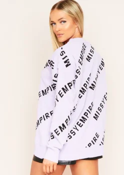 Airport Vibin'|Knitwear*Missy Empire Palacida Slogan Knitted Jumper Lilac