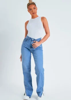 Jeans|Denim*Missy Empire Perrie Denim Straight Leg Split Detail Jeans