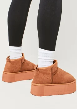 Boots|Airport Vibin'*Missy Empire Phoebe Chesnut Platform Ankle Boots Brown