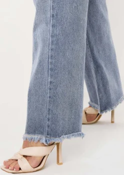Jeans|Denim*Missy Empire Phoebe Denim Light Wash Frayed Raw Hem Jeans