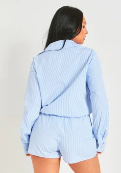 Shorts|Co-Ords*Missy Empire Polly Pinstripe Shorts Blue
