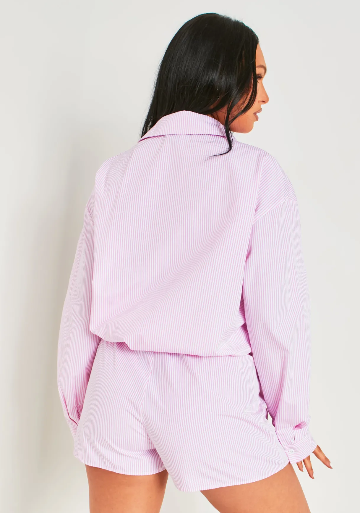 Shorts|Co-Ords*Missy Empire Polly Pinstripe Stripe Shorts Pink