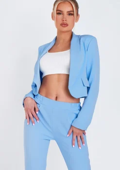 Trousers*Missy Empire Rachel Blue Tailored Straight Leg Trouser