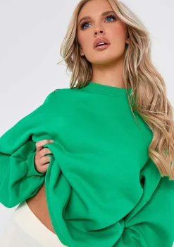 Loungewear|Hoodies & Sweats*Missy Empire Remi Chicago Oversized Sweatshirt Green