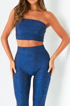 The Party Edit|Tops*Missy Empire Rhiannon Blue Hot Fix Bralet