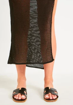 Sandals|Flats*Missy Empire Riley Croc Effect Sandals Black