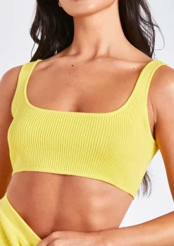 Skirts|Knitwear*Missy Empire Robyn Yellow Rib Knit Bralet and Midaxi Skirt Co-Ord