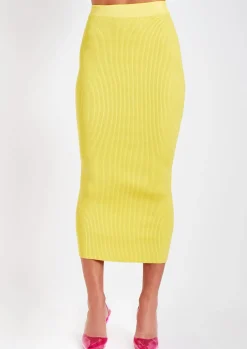 Skirts|Knitwear*Missy Empire Robyn Yellow Rib Knit Bralet and Midaxi Skirt Co-Ord