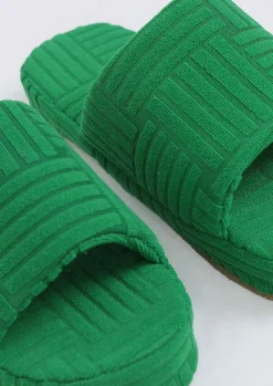 Sandals|Flats*Missy Empire Rochelle Terry Slides Green