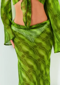 Skirts|Co-Ords*Missy Empire Rose Green Maxi Skirt