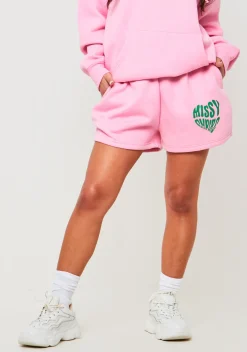 Airport Vibin'|Tracksuits*Missy Empire Roux Pink Heart Print Shorts