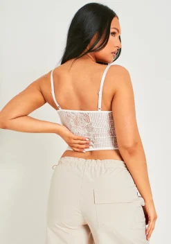 Concert Outfits|Tops*Missy Empire Roxanne Lace Corset Top White