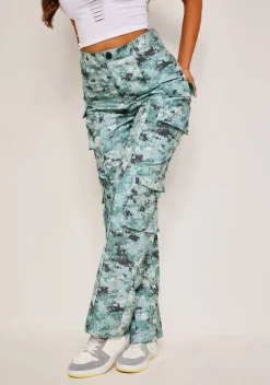 Concert Outfits|Trousers*Missy Empire Roxxi Grey Multi Printed Twill Cargo Trousers