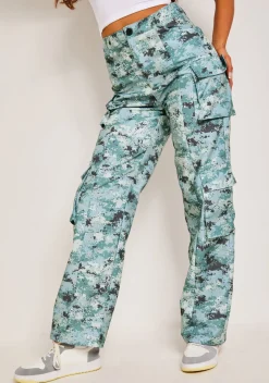 Concert Outfits|Trousers*Missy Empire Roxxi Grey Multi Printed Twill Cargo Trousers