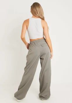 Concert Outfits|Trousers*Missy Empire Samantha Parachute Cargo Pants Charcoal