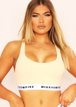 Tops|Lingerie*Missy Empire Sarah Tape Racer Back Cropped Bralet Cream