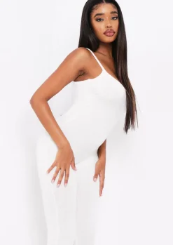 Airport Vibin'|Knitwear*Missy Empire Serena Knitted Strappy Jumpsuit Cream