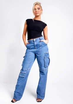 Concert Outfits|Tops*Missy Empire Shae Black Cap Sleeve Top
