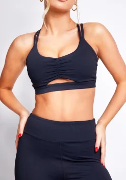 Gym Tops|Tops*Missy Empire Shannon Active Cross Back Sports Bra Black