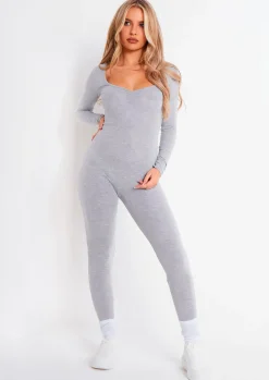 Airport Vibin'|Jumpsuits & Playsuits*Missy Empire Soph Wide Neck Jumpsuit Grey