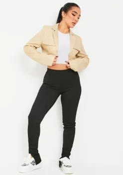 Airport Vibin'|Leggings*Missy Empire Stassie Black Thick Rib Leggings