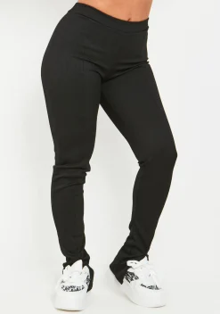 Airport Vibin'|Leggings*Missy Empire Stassie Black Thick Rib Leggings