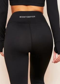 Gym Bottoms|Leggings*Missy Empire Svea Black 3/4 Gym Legging