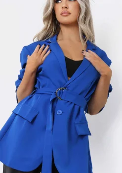 Coats & Jackets|Blazers*Missy Empire Tia Oversized Belted Blazer Royal Blue