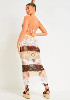 Skirts|Knitwear*Missy Empire Valentina Multi Crochet Panelled Maxi Skirt Multicoloured