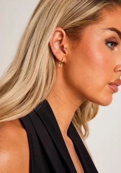 Earrings*Missy Empire Viktoria Gold V Style Letter Earrings