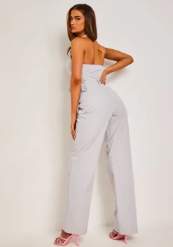 Trousers|Co-Ords*Missy Empire Yasmin Light Grey Straight Leg Trousers