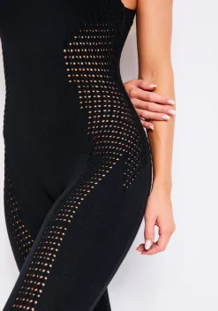 Knitwear|Jumpsuits & Playsuits*Missy Empire Zahra Contour Effect Knit Jumpsuit Black